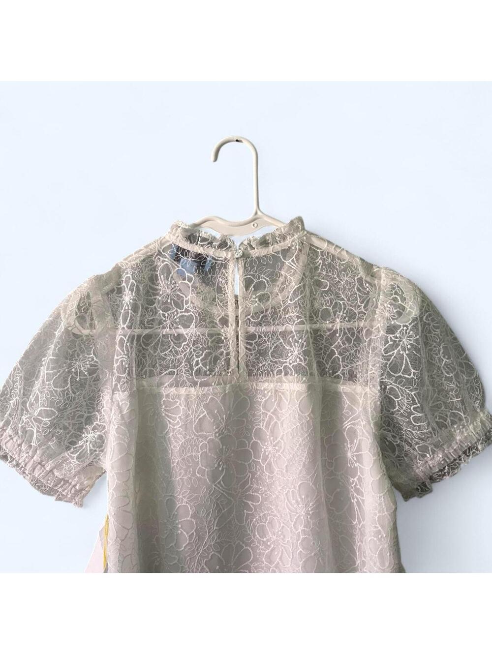 NWT CECE garden romance New ivory lace blouse sze XS - Picture 5 of 5